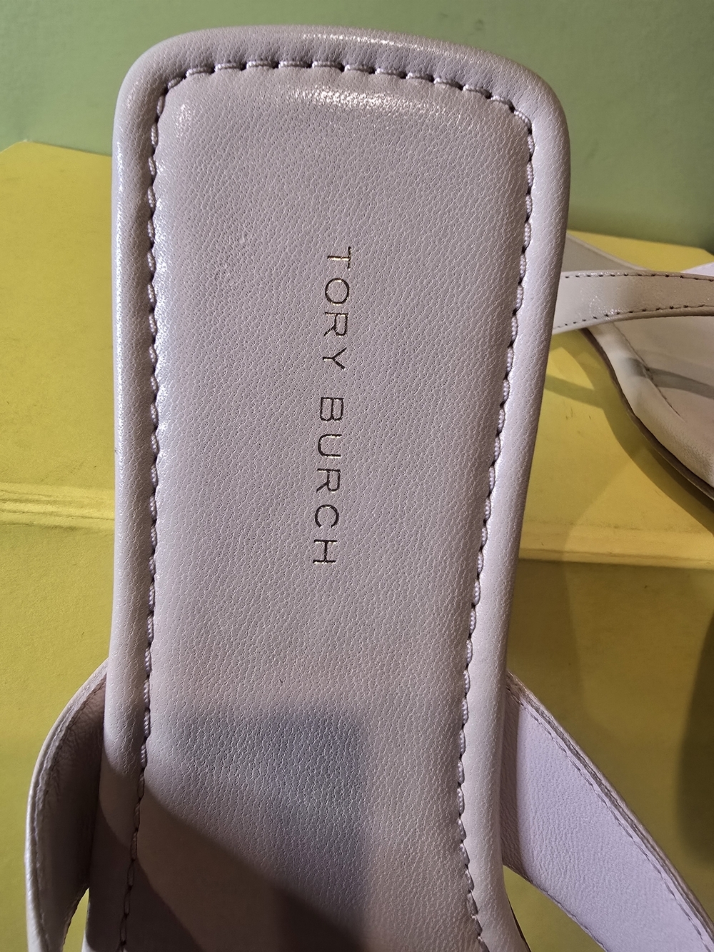 Tory Burch Women's Light Taupe Leather Thong Sandals - Picture 8 of 8